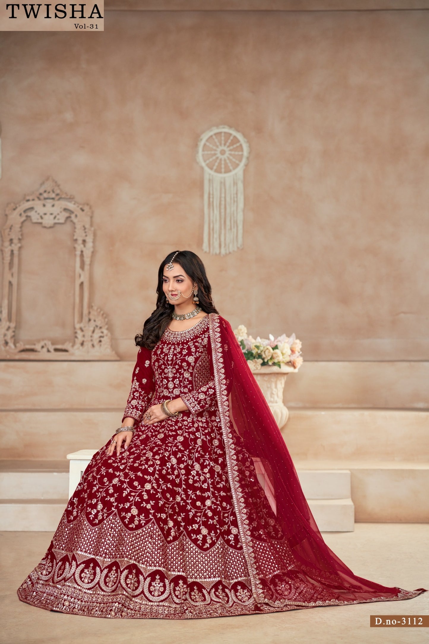 3112 Vol 31 Twisha Velvet Gown Dupatta Set