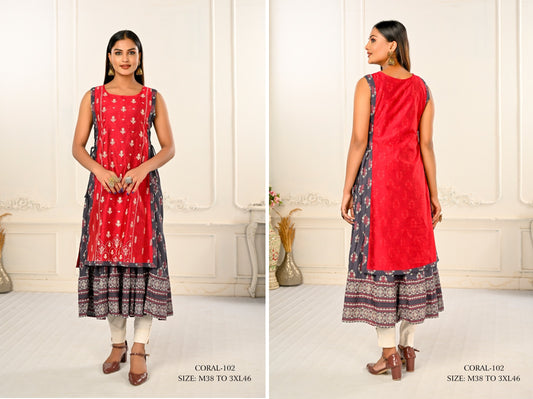 102 Coral Jivora Kurti