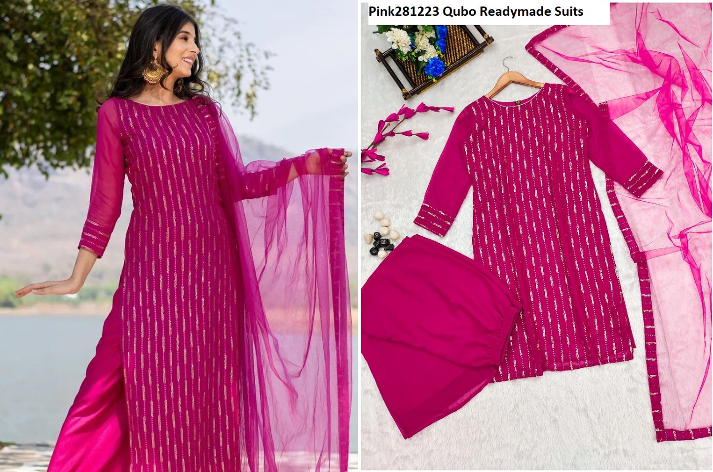 Pink281223 Qubo Readymade Suits