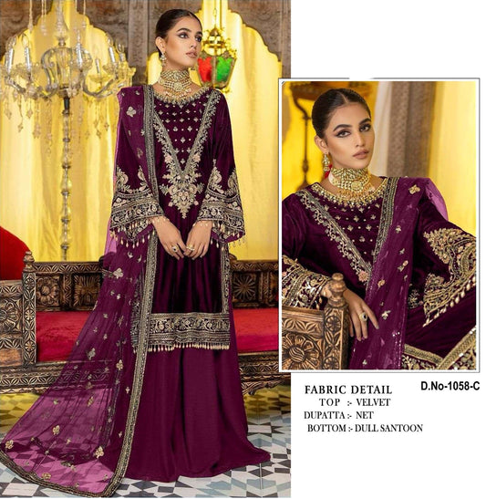 1058C Safa Creation Pakistani Salwar Suits