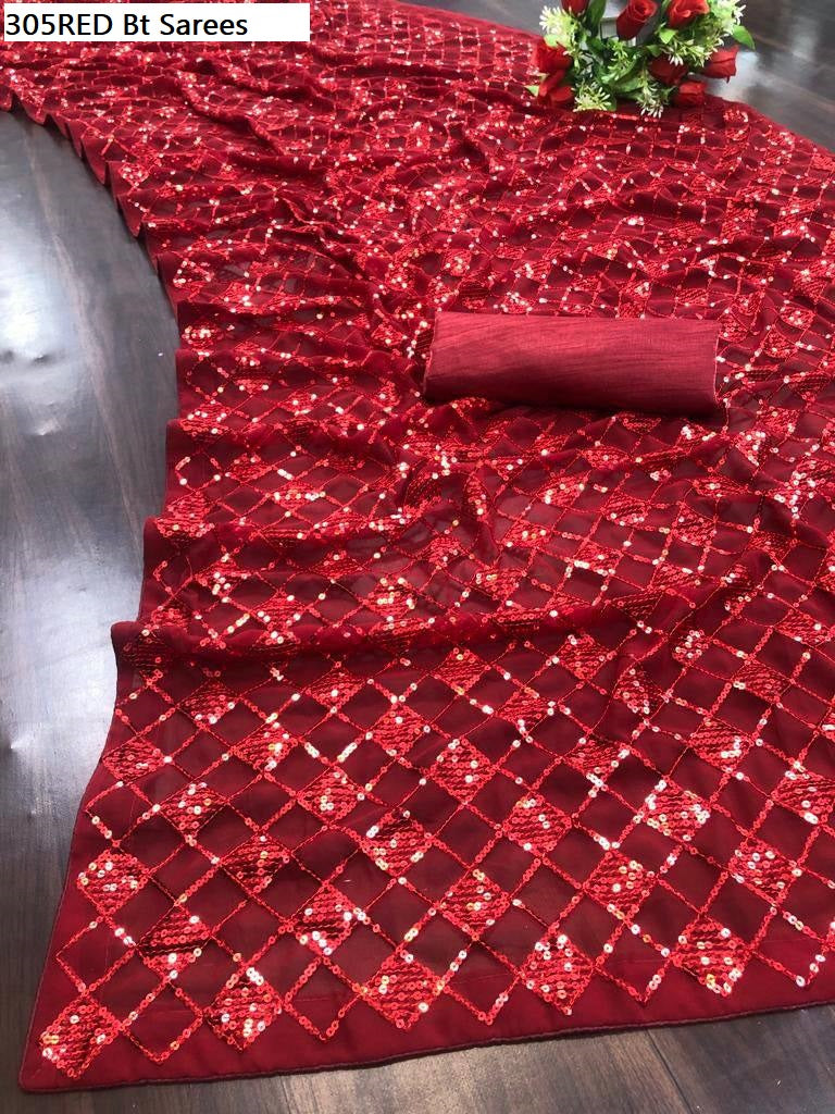 305Red Bt Sarees