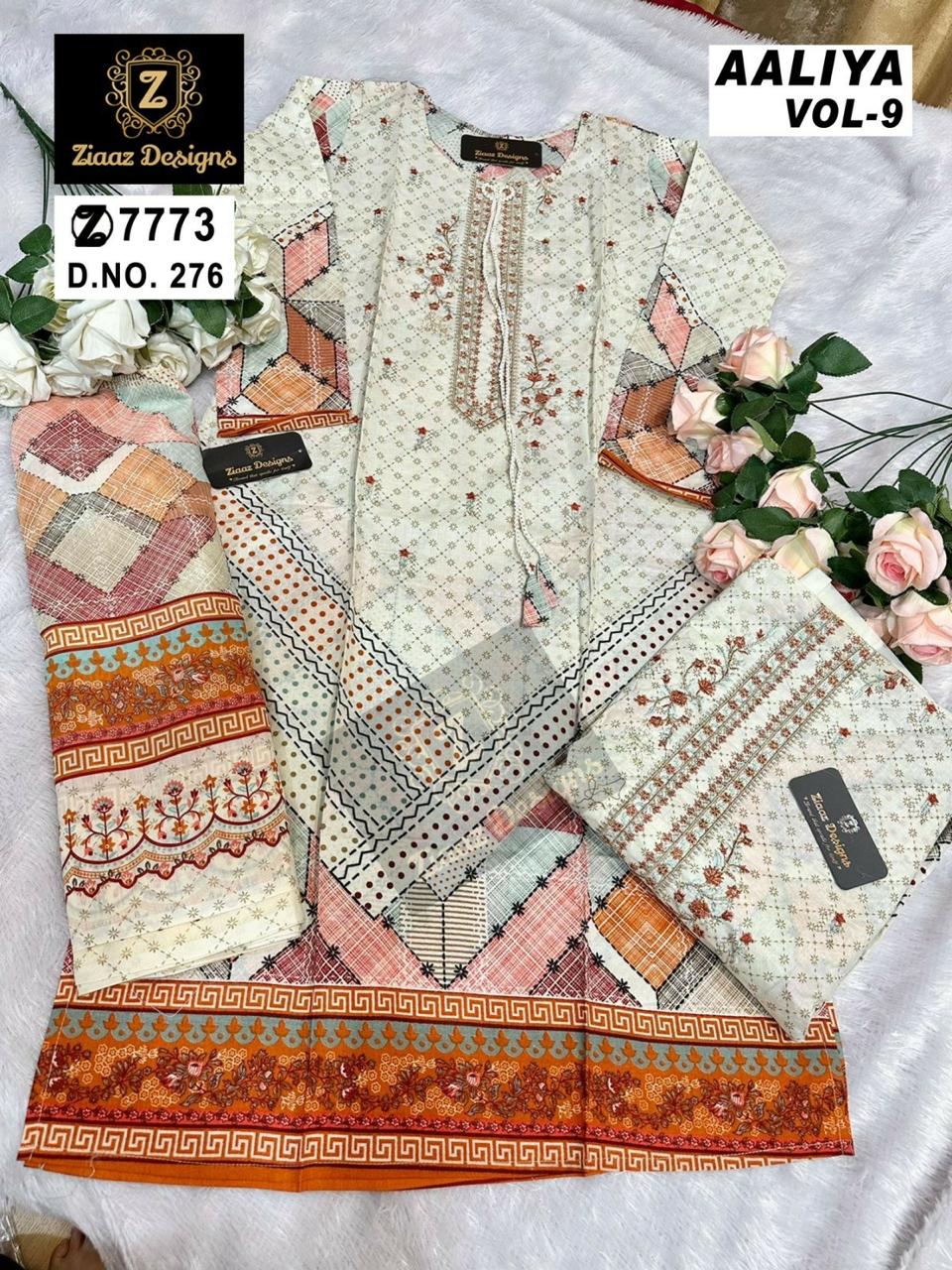 276 Aaliya Vol 9 Ziaaz Designs Pakistani Salwar Suits