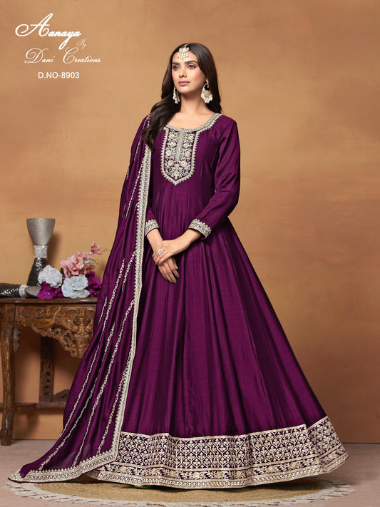 8903 Vol 189 Dani Creation Gown Dupatta Set