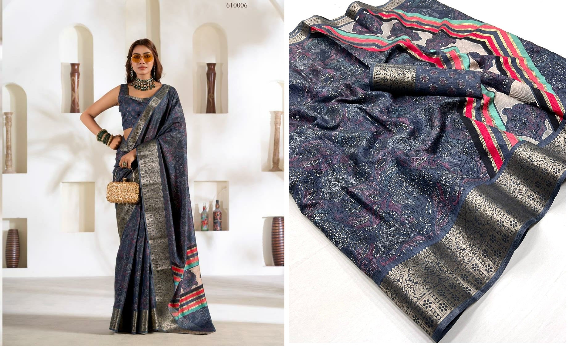 610006 Violet Silk Rajpath Sarees