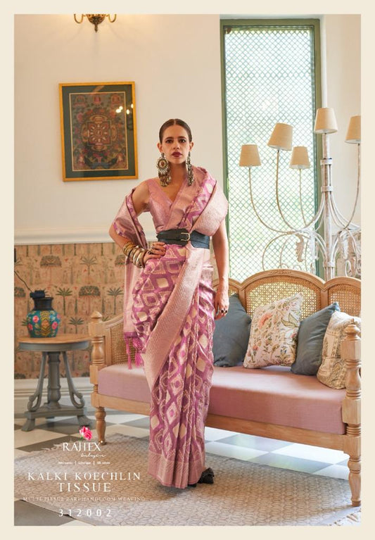 312002 Kalki Koechlin Tissue Rajtex Zari Sarees