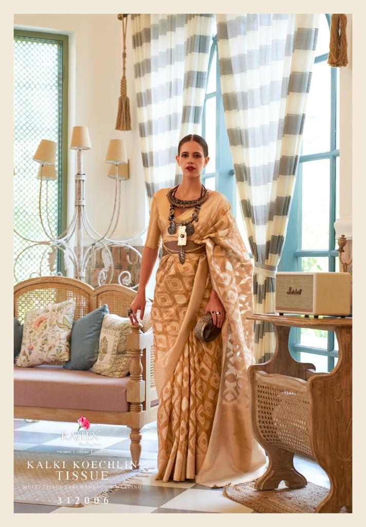 312006 Kalki Koechlin Tissue Rajtex Zari Sarees