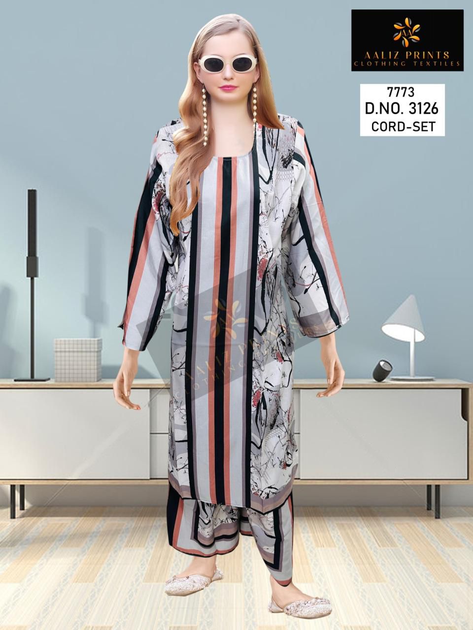 3126 Karachi Aaliz Print Printed Co Ord Set