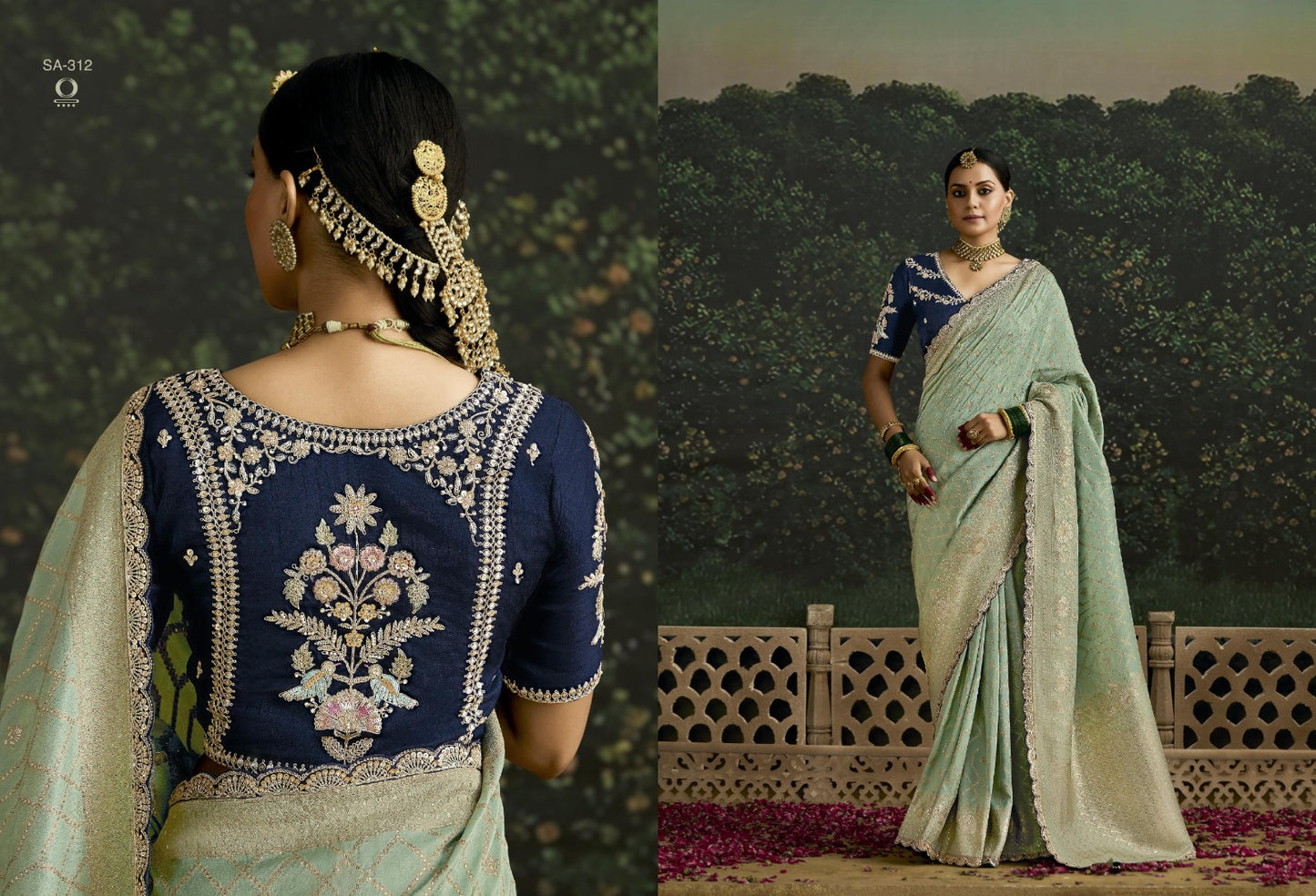 312 Baisa Kimora Sindhuri Embroidery Work Sarees