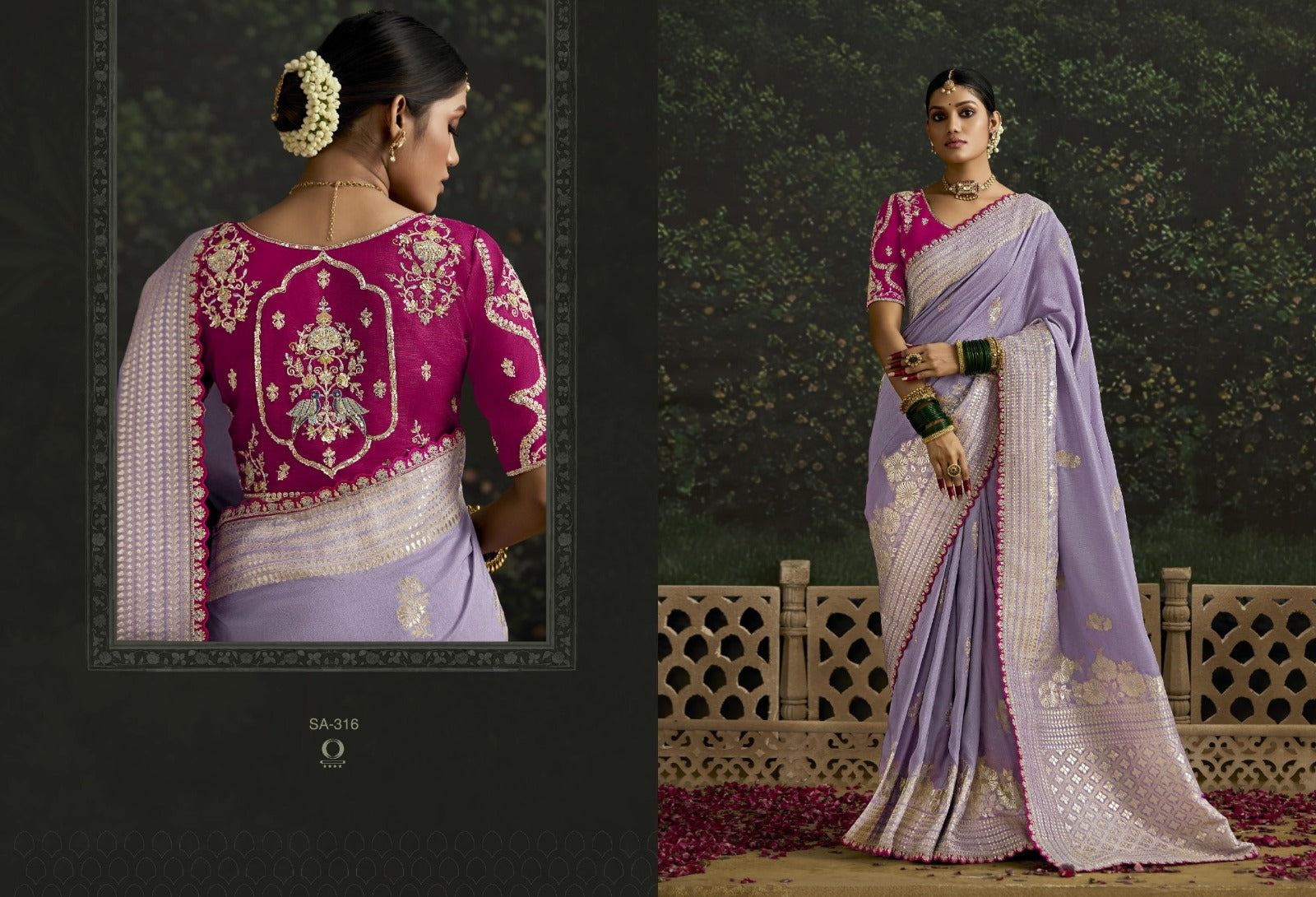 316 Baisa Kimora Sindhuri Embroidery Work Sarees