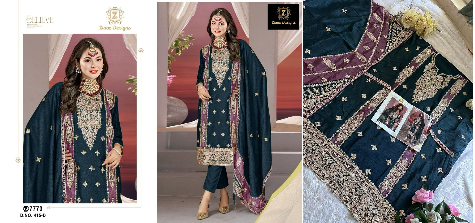 415D Ziaaz Designs Pakistani Salwar Suits