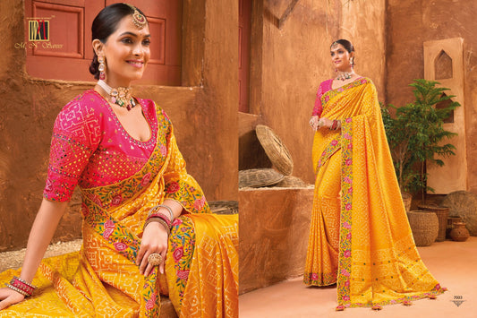 7003 Kachhi Work Vol 5 Mn Sarees