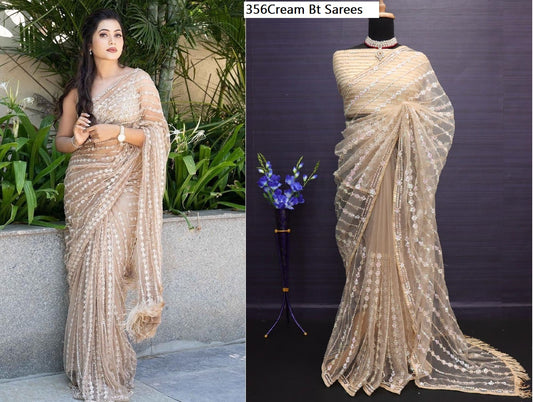 356Off White Bt Sarees