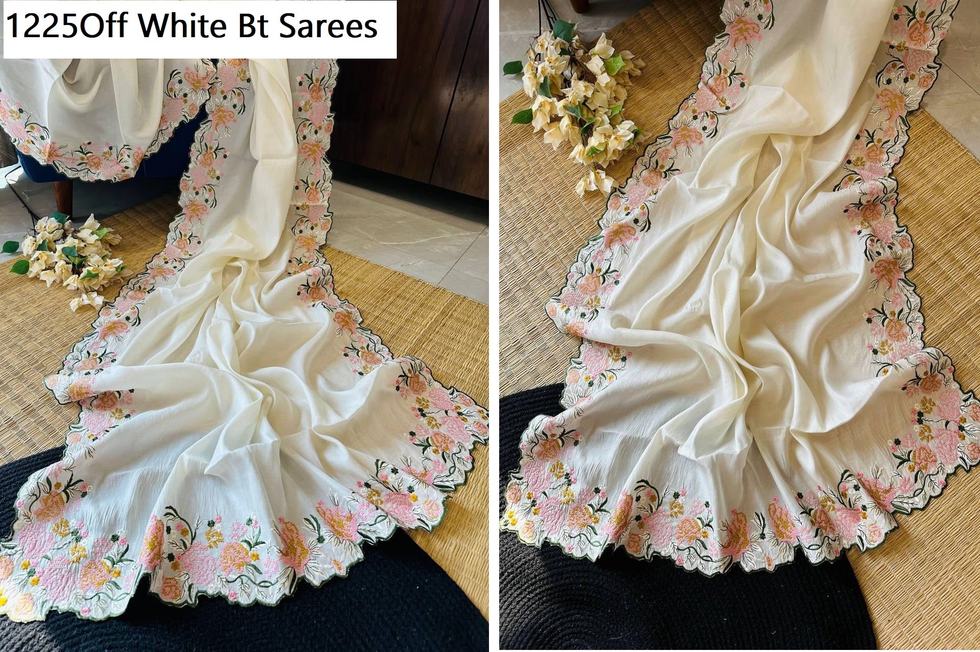 122Off White Bt Sarees