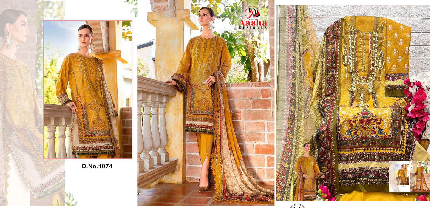 1074 M Print Vol 12 Aasha Designer Pakistani Salwar Suits