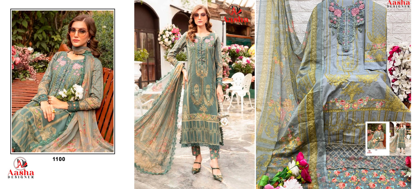 1100 Aasha Designer Pakistani Salwar Suits