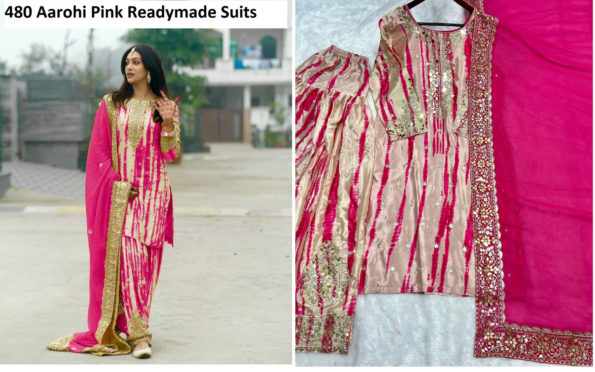 480 Pink Aarohi Readymade Suits