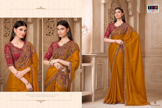 32002-D Silver Screen Tfh Satin Silk Sarees