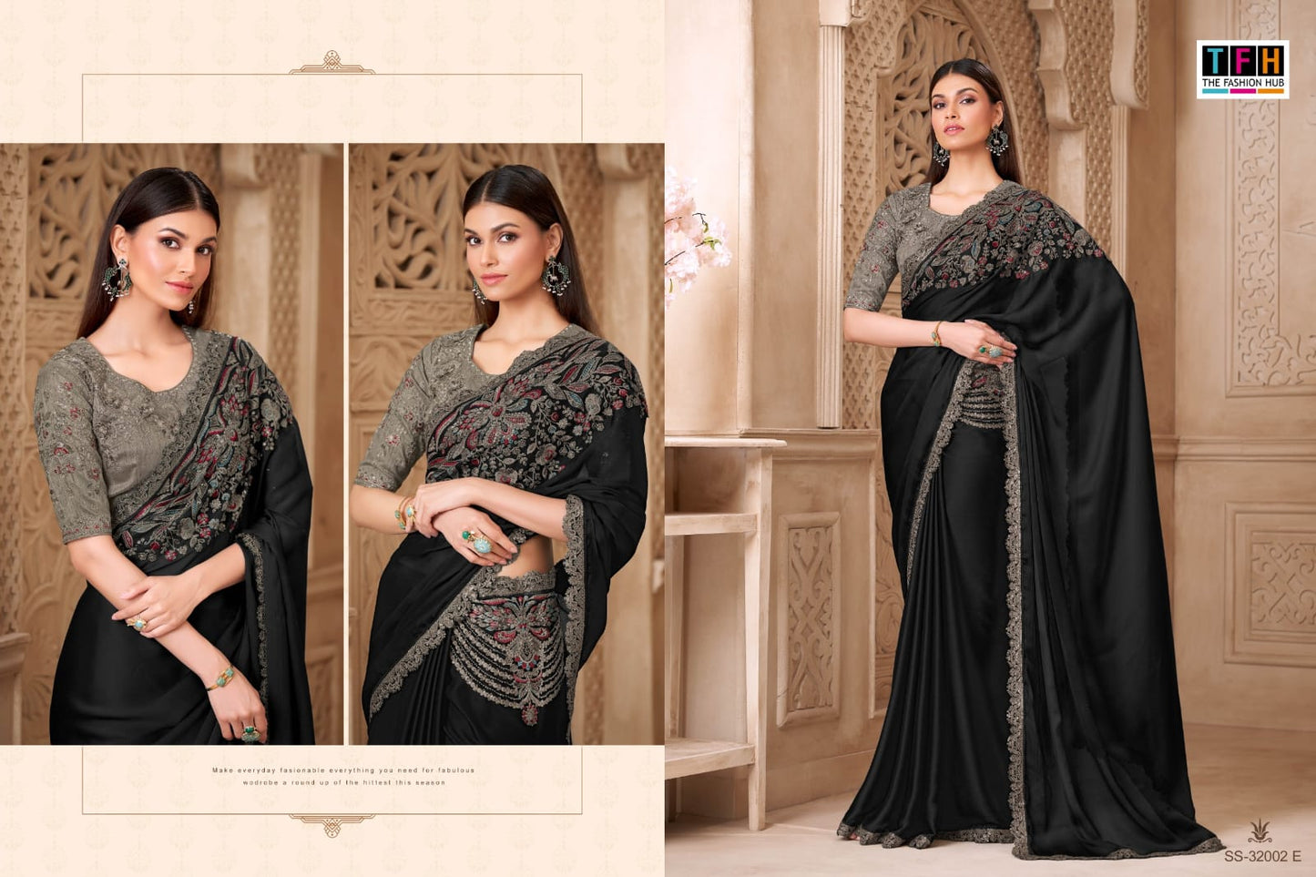 32002-E Silver Screen Tfh Satin Silk Sarees