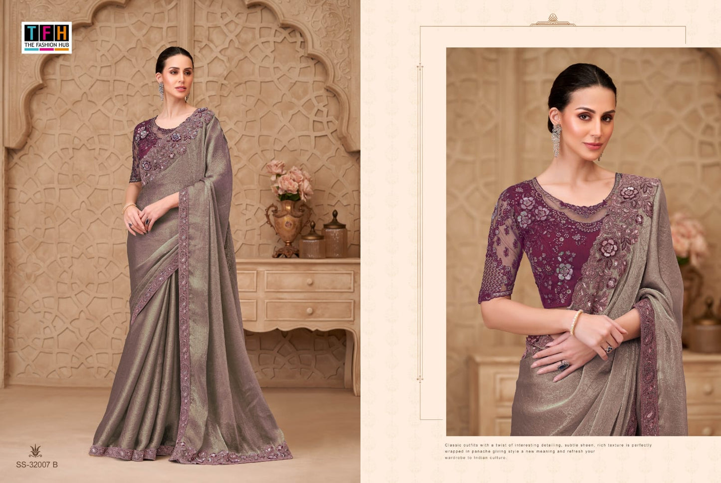 32007-B Silver Screen Tfh Georgette Sarees