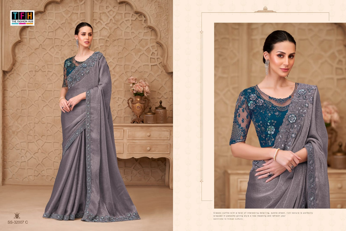 32007-C Silver Screen Tfh Georgette Sarees
