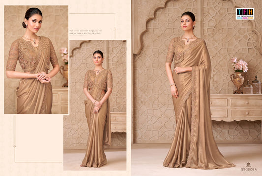 32008-A Silver Screen Tfh Satin Sarees