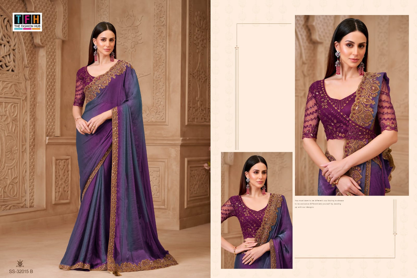 32015-B Silver Screen Tfh Georgette Sarees