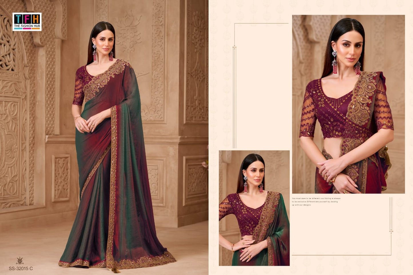 32015-C Silver Screen Tfh Georgette Sarees