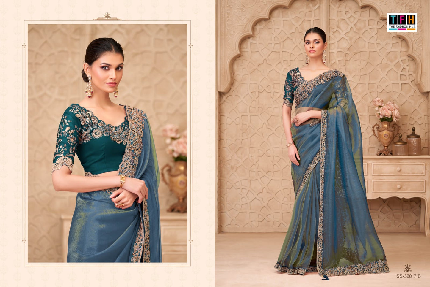 32017-B Silver Screen Tfh Georgette Sarees