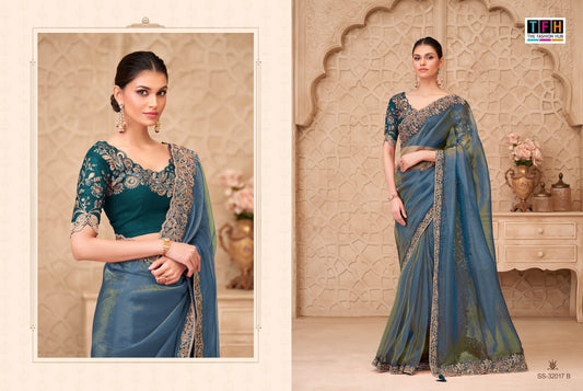 32017-B Silver Screen Tfh Georgette Sarees