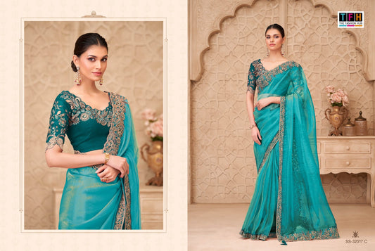 32017-C Silver Screen Tfh Georgette Sarees