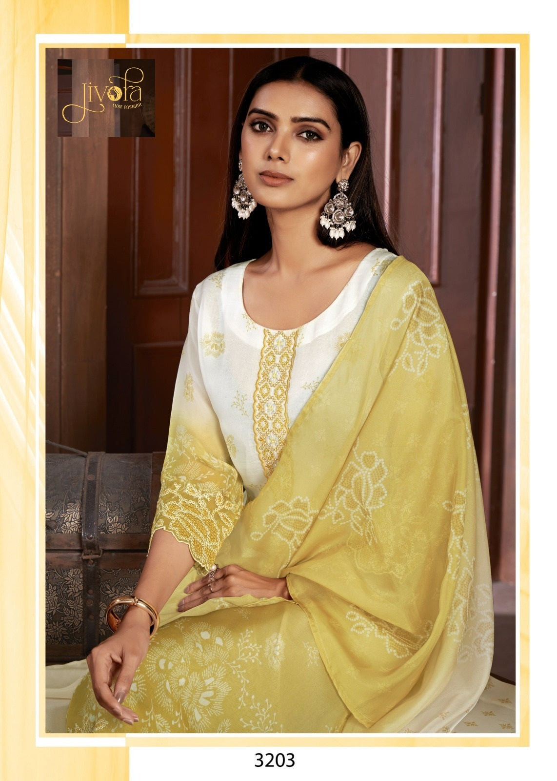 3203 Ice Blue Jivora Pure Organza Readymade Suits