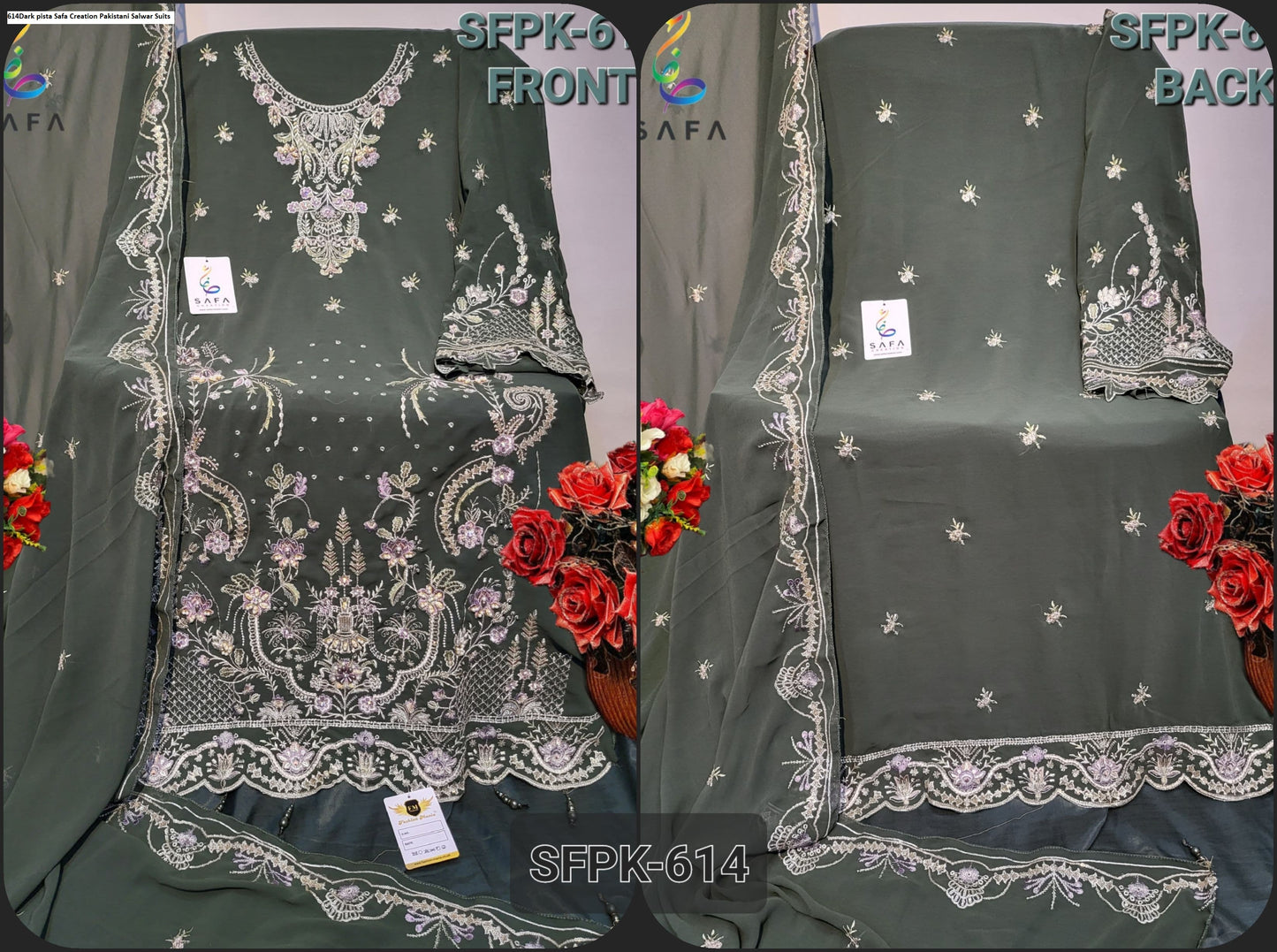 614Dark Pista Safa Creation Pakistani Salwar Suits