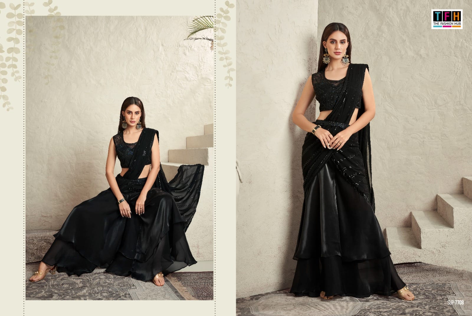 7708 Super Star Tfh Ready To Wear Saree