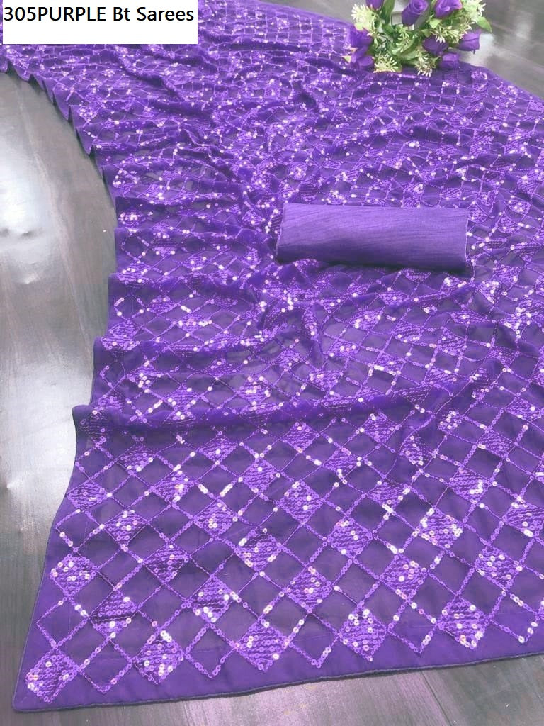 305Purple Bt Sarees