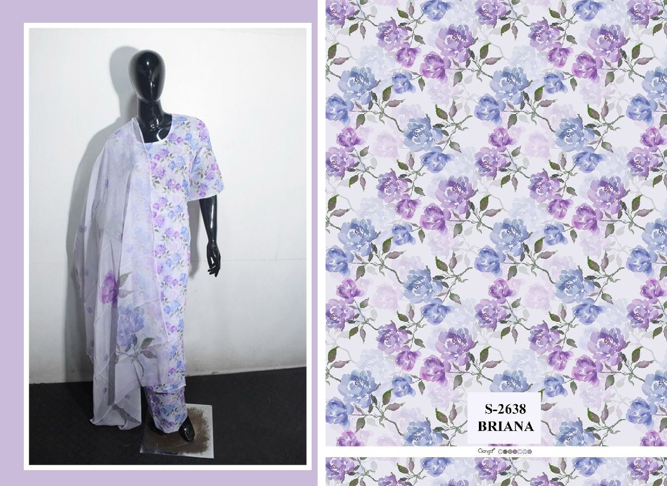 2638-Briana Ganga Unstitched Suits