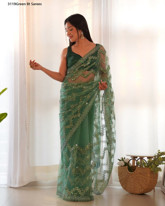 3119Green Bt Sarees