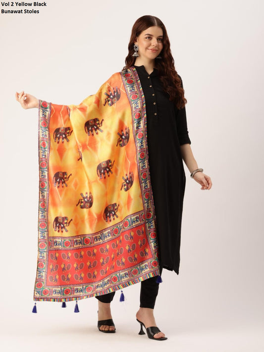 Vol 2 Yellow Black Bunawat Stoles