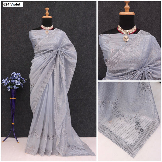 624 Violet Jr Creation Sarees