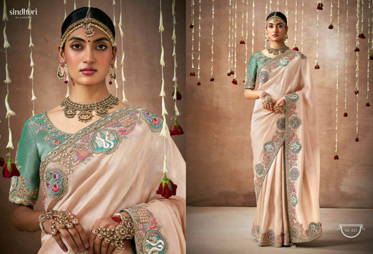 321 Dulhan Sindhuri Tissue Silk Sarees
