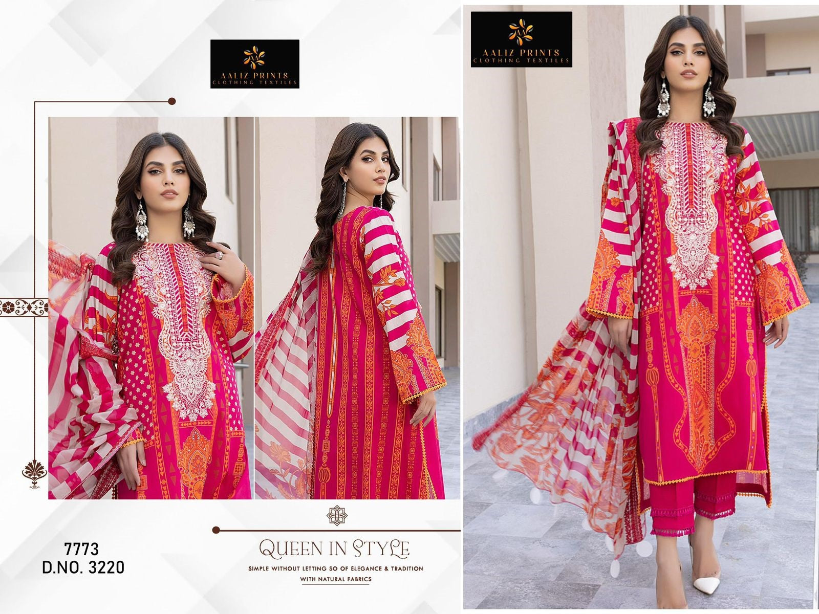 3220 Aaliz Print Embroidery Pakistani Salwar Suits