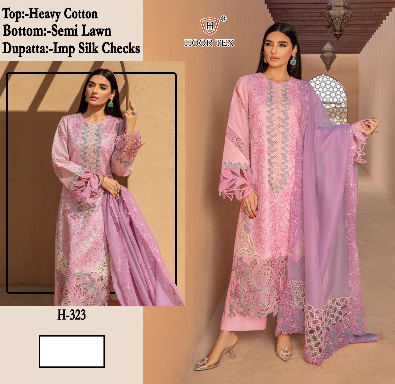 323 Hoor Tex Cotton Pakistani Salwar Suits