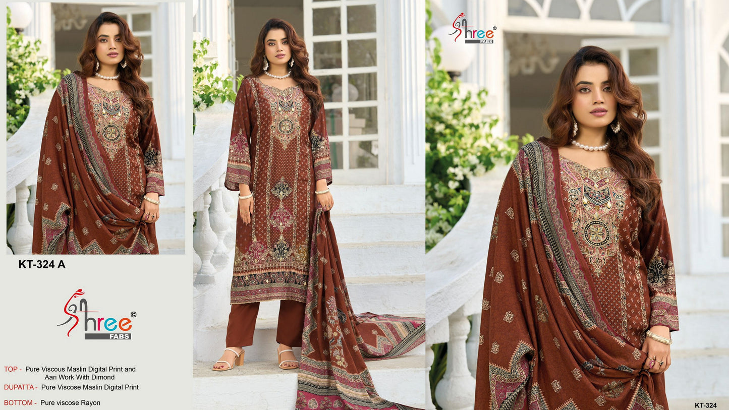 324-A Shree Fabs Pure Viscose Pakistani Salwar Suits