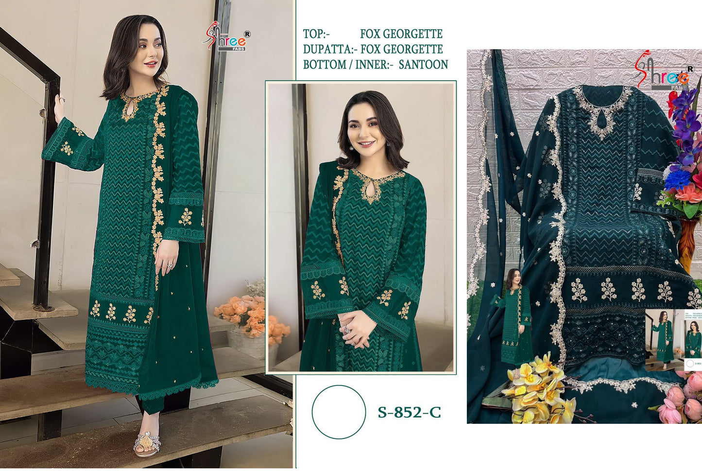 S-852-C Shree Fabs Pakistani Salwar Suits