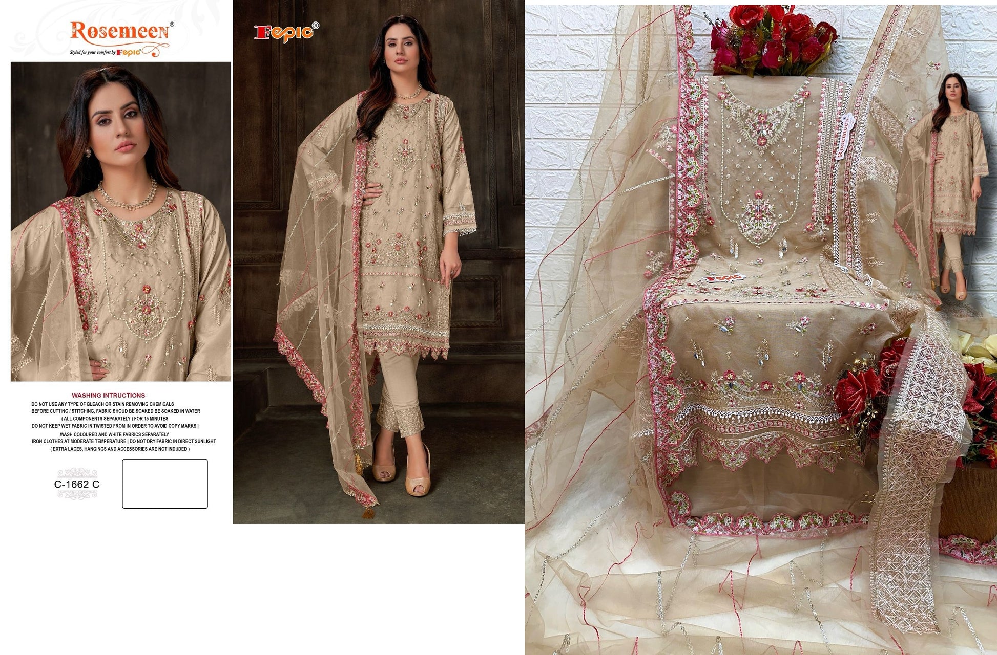 C-1662-C Fepic Pakistani Salwar Suits