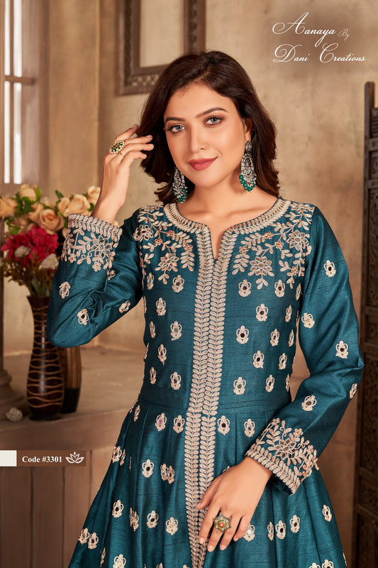 3301 Aanaya Vol 133 Dani Creation Art Silk Unstitched Suits