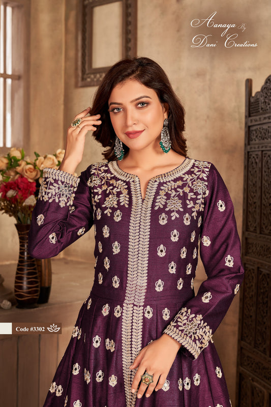 3302 Aanaya Vol 133 Dani Creation Art Silk Unstitched Suits