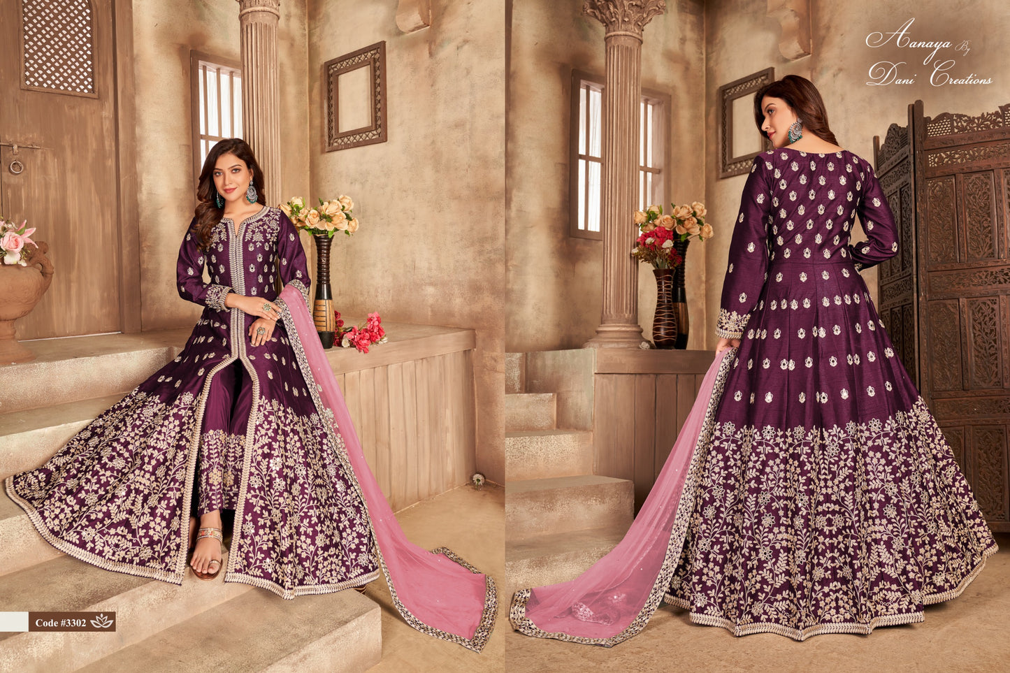 3302 Aanaya Vol 133 Dani Creation Art Silk Unstitched Suits