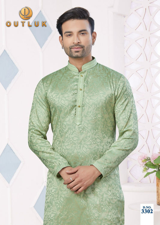 3302 Wedding Collection Vol 33 Outluk Jacquard Mens Kurta Pyjama