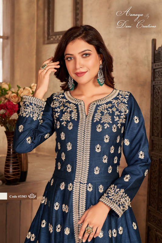 3303 Aanaya Vol 133 Dani Creation Art Silk Unstitched Suits
