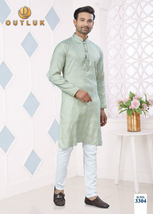 3304 Wedding Collection Vol 33 Outluk Jacquard Mens Kurta Pyjama
